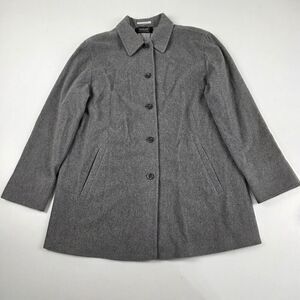 Madeleine Grey 100% Cashmere Coat Size UK 16‎ US 12 Jacket Gray Winter